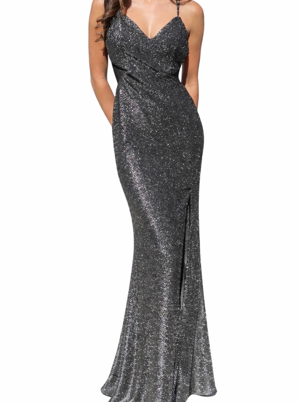 ✨NWT✨Metallic Black Sparkle Trixxi brand Dress with Spaghetti Straps